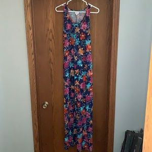 navy floral, LuLaRoe Dani maxi dress size M